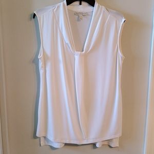 Sleeveless white blouse